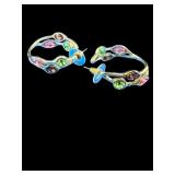 RJ GRAZIANO GOLD TONE GEMSTONE EARRINGS;