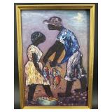 ARTIST SIGNED OIL ON CANVAS FISHING COUPLE