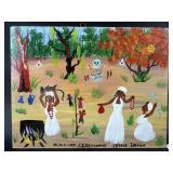 JESSIE LAVON BLACK CAT CEREMONY ACRYLIC ON BOARD