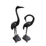 2 METAL ORNATE TALL CRANES