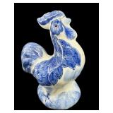 BLUE AND WHITE CERAMIC ROOSTER