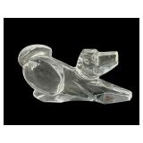 MOSER CZECH REPUBLIC CRYSTAL LAYING DOG FIGURINE