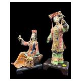 2 PORCELAIN WUCAI GEISHA GIRLS