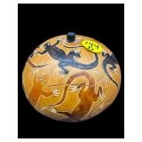 SIGNED BERTHA MEDINA HAND CARVED LIZARD GORD BOX