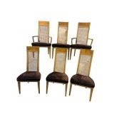 6 LANE BURLED MCM CHAIRS