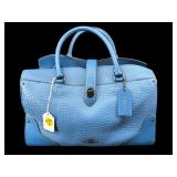COACH BLUE PEBBLED LEATHER MERCER THIRTY SATCHEL