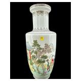 LARGE ORIENTAL TEMPLE SCENE PORCELAIN URN VASE