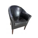 MODERN DESIGN LEATHER BARRELL BACK CHAIR
