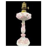ANTIQUE DRESDEN PORCELAIN OIL LAMP