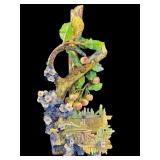 LARGE ANTIQUE MAJOLICA SPILL VASE BASKET