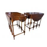 2 STATTON SOLID CHERRY DROP LEAF GATE LEG END