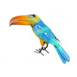 COLORFUL METAL TOUCAN SCULPTURE