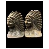 PAIR OF ANTIQUE BRASS INDIAN BOOKENDS