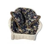 LARGE HIGH END WICKER CHAIR WITH CUSHIONS