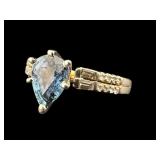 14K WHITE GOLD RARE UNHEATED BLUE SAPPHIRE &