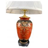 DECORATIVE PORCELAIN ORIENTAL TABLE LAMP
