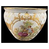 PORCELAIN CAMEO FISHBOWL PLANTER
