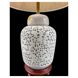 LARGE RETICULATED PORCELAIN GINGER JAR LAMP