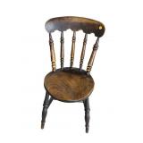 19TH CENT. ELM WOOD PLANK BOTTOM CHAIR