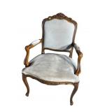 CHATEAU D'AX ITALIAN CARVED OPEN ARM CHAIR