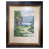 MOUNTAIN OVERLOOK SCENE WATERCOLOR BY JACKSON