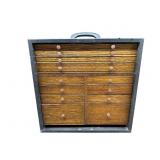 OAK TRAVELING DENTAL CABINET