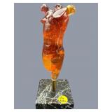 PAUL DESOMMA 2002 ART GLASS TORSO ON MARBLE STAND