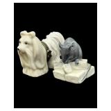2 PC LOT OF PORCELAIN DOG TRINKET BOX & ROYAL