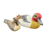 2 PC LOT OF RESIN CARVED SMALL DUCK DECOYS