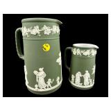 2 PC LOT OF WEDGWOOD JASPERWARE SAGE GREEN