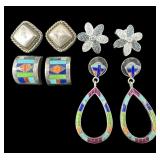 4 PR OF STERLING SILVER EARRINGS
