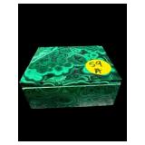 GREEN SWIRL MALACHITE TRINKET BOX
