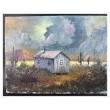 OIL ON CANVAS STORM IN THE ARIZONA DESERT