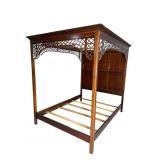 CHERRY QUEEN SIZE ORNATE CANOPY BED