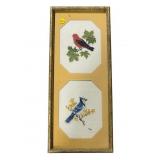 FRAMED CROSS STITCH OF 2 BIRDS