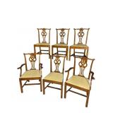 6 HICKORY CHAIR OAK CHIPPENDALE CHAIRS