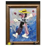 MORRIS KATZ ORIGINAL OIL PAINTING DANCING CLOWN