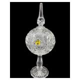 TALL QUALITY CRYSTAL COVERED PEDESTAL CANDY DISH