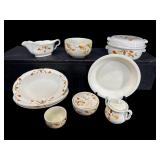 9 PC LOT OF HALL JEWEL TEA AUTUMN LEAF CHINA