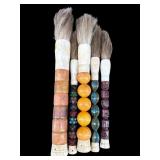 5 BONE AND STONE CALLIGRAPHY BRUSHES
