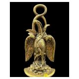 HEAVY BRASS EAGLE AND SERPENT DOOR STOP