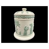 WEDGWOOD GREEN FIGURAL COVERED DISH