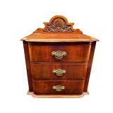 ANTIQUE 3 DRAWER MAHOGANY TABLETOP CHEST