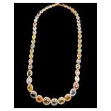 14K YELLOW GOLD MULTICOLOR SAPPHIRE & DIAMOND