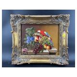 PARROT STILL LIFE OIL ON BOARD