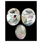 3 PC LOT MOTHER OF PEARL CAMEO BROOCH PINS