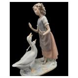 LARGE NAO LLADRO TEACHING THE GEESE FIGURINE