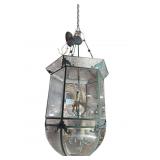 LARGE BEVELED GLASS FOURIER CHANDELIER