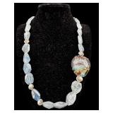 STERLING CLASP HANDMADE ART GLASS BEADED RUNWAY