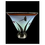 MARTI MOCAHBEE HANDMADE ART POTTERY FOOTED VASE